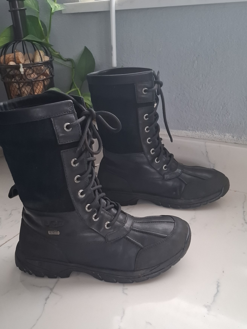 UGG Event Waterproof Women Black Lace-Up Winter Boots